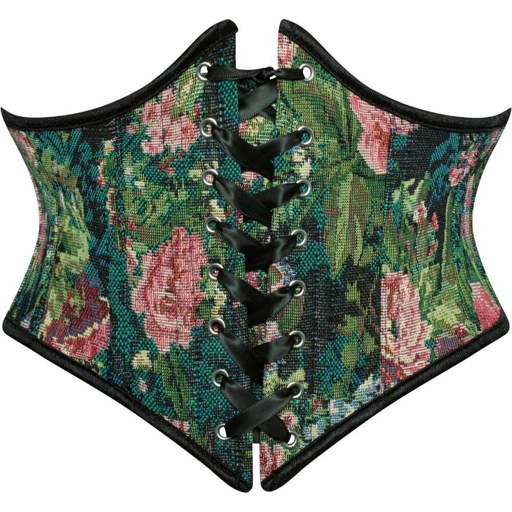 Women's Corset Belt Floral Lace Up Boned Underbust Corset Waist Belts